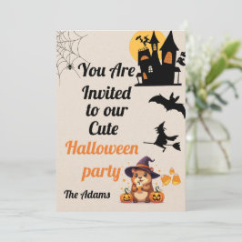 Cute Capybara Halloween-inbjudan Inbjudningar