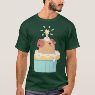 Cute Capybara i Cupkaka Funny T Shirt