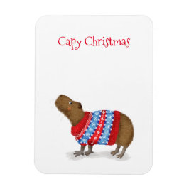 Cute capybara i en jumper i julklapp magnet
