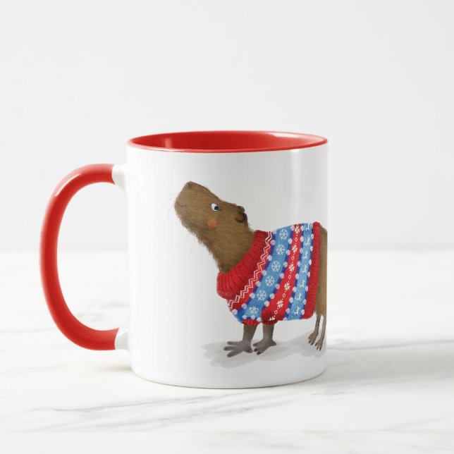 Cute capybara i en jumper mugg (Vänster)