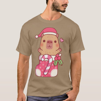 Cute Capybara i julklapp med godis kan T Shirt