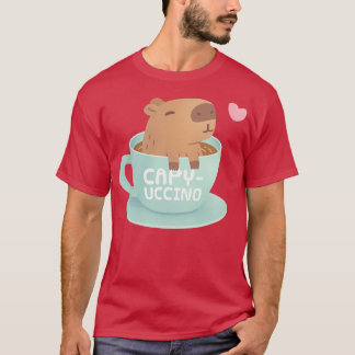 Cute Capybara i Kopp Capyuccino Pun Humor T Shirt