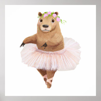 Cute Capybara i Rosa Tutu Skirt Poster