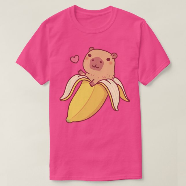Cute Capybara in Banana Funny T Shirt (Design framsida)