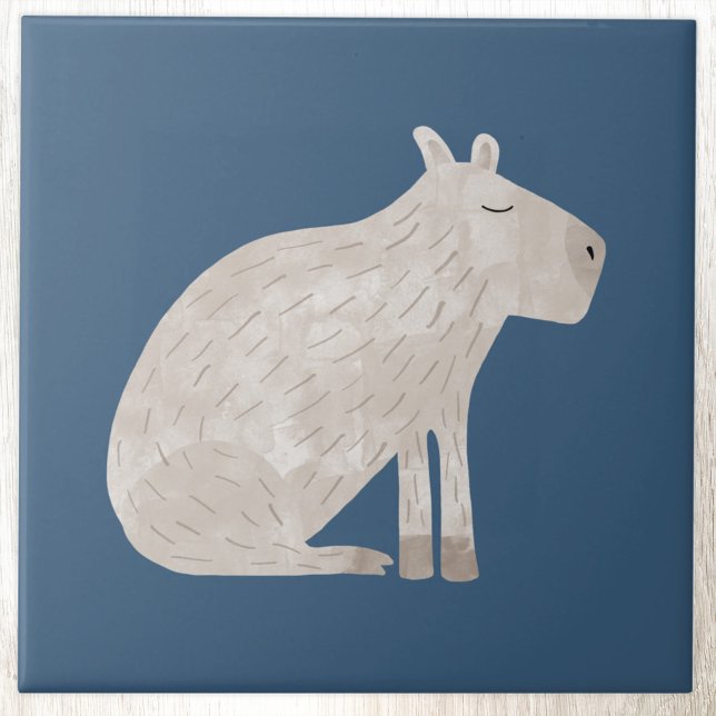 Cute Capybara  Kakelplatta (Fun capybara ceramic tile for animal lovers)