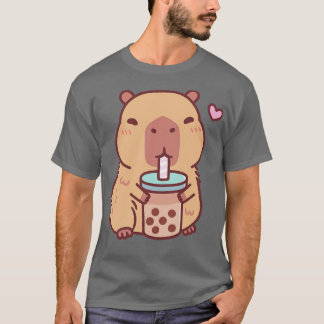 Cute Capybara Kärlek dricker Bubble Tea T Shirt