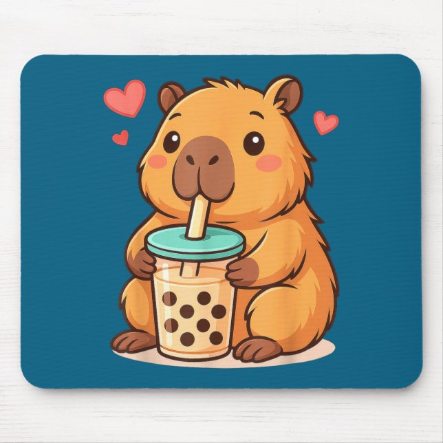 Cute Capybara Kawaii Anime Drinking Bubble Tea Lov Musmatta (Framsidan)