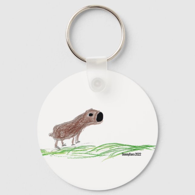 Cute Capybara Keychain Nyckelring (Framsida)