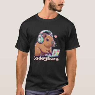 Cute Capybara Laptop Kawaii Capybaras Älskare Geek T Shirt