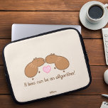 Cute Capybara lite Personlig Laptop Fodral<br><div class="desc">Personlig Kissing Capybara lite Laptop sleeve-design för capybara älskare med rolig text: En kyss kan vara en algoritm!..</div>