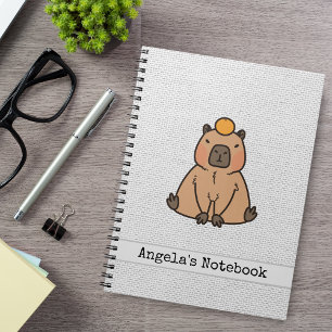 Cute Capybara med Orange Anteckningsbok