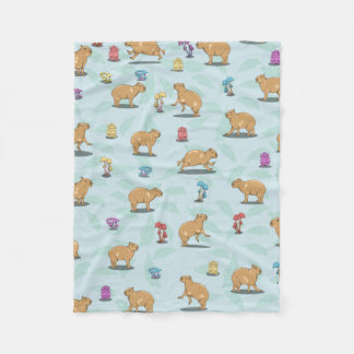 Cute Capybara Mönster Fleecefilt