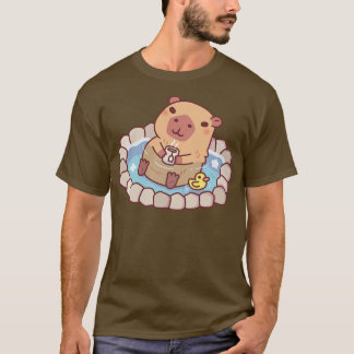Cute Capybara och Ducky g i Hett Vår T Shirt