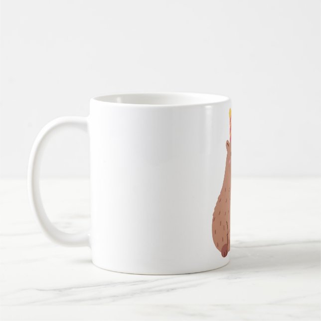 Cute Capybara och födelsedagskummel Kaffemugg (Vänster)