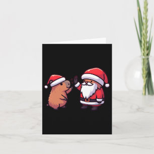 Cute Capybara och Jultomten, fem stora jul Kort