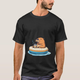 Cute Capybara på bassäng flyter drickbubbelte T Shirt