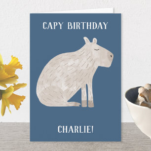 Cute Capybara Personlig Birthday Kort