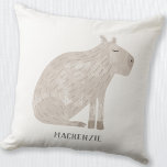 Cute Capybara Personlig Kudde<br><div class="desc">En roligt vattenfärgskapybara för djur och vilda djur och älskare. Originalkonst av Nic Squirrell. Ändra eller ta bort namn för att anpassa.</div>