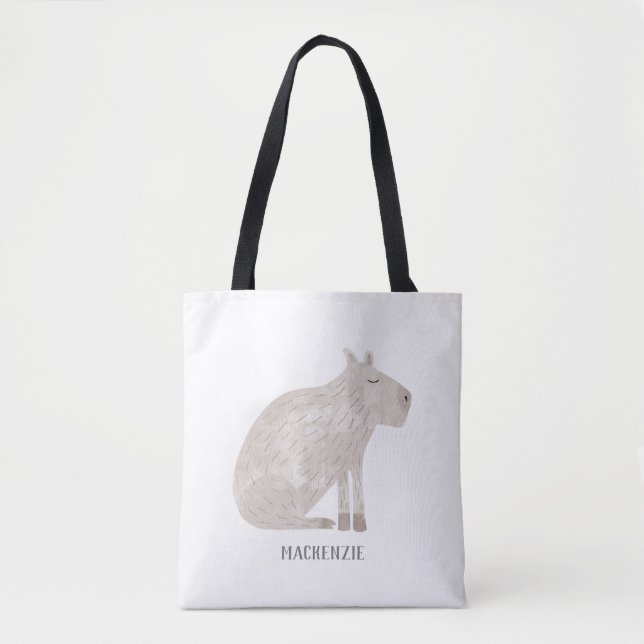 Cute Capybara Personlig Tygkasse (Framsida)