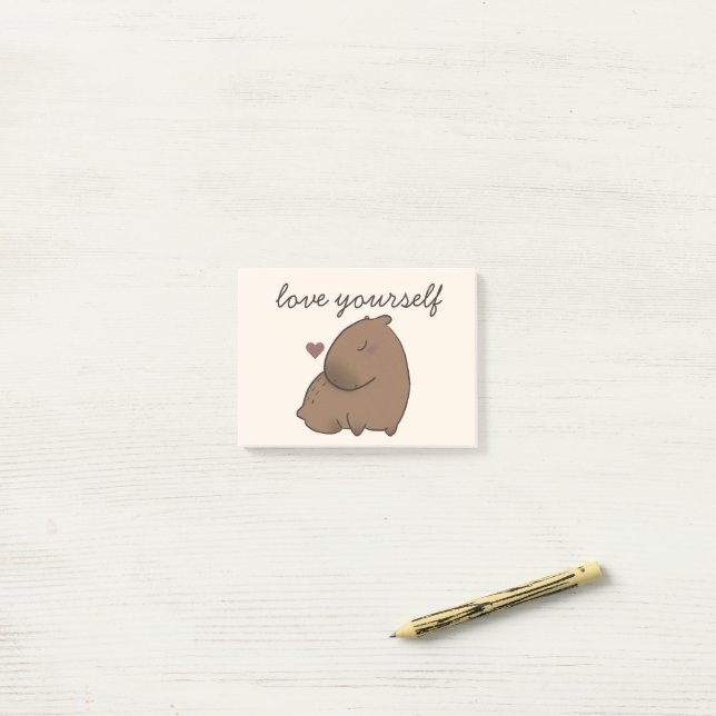 Cute capybara post-it block (On Desk)