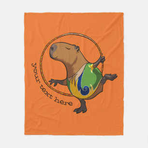Cute Capybara Rhythmic Gymnastics Ring Tecknad Fleecefilt