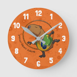 Cute Capybara Rhythmic Gymnastics Ring Tecknad Rund Klocka