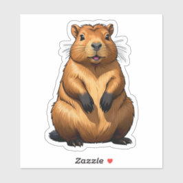 Cute Capybara Rodent Animal Illustration Klistermärken