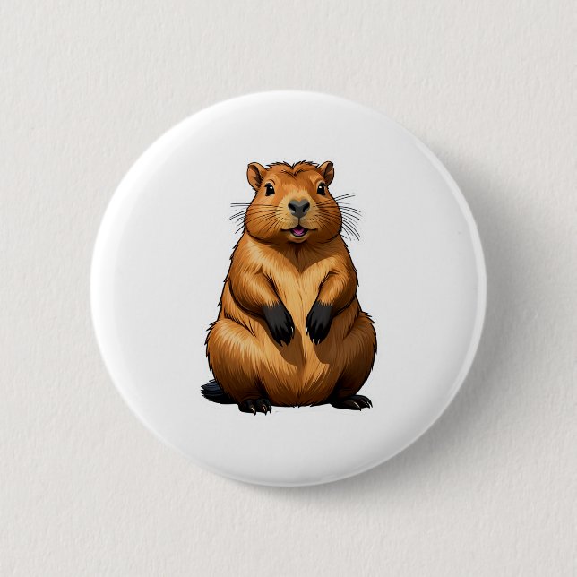 Cute Capybara Rodent Animal Illustration Knapp (Framsida)