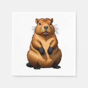 Cute Capybara Rodent Animal Illustration Pappersservett