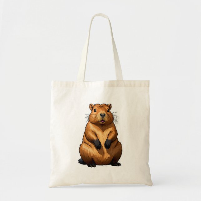Cute Capybara Rodent Animal Illustration Tygkasse (Framsidan)
