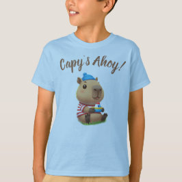 Cute  Capybara Sailor Kids Adventure T-Shirt