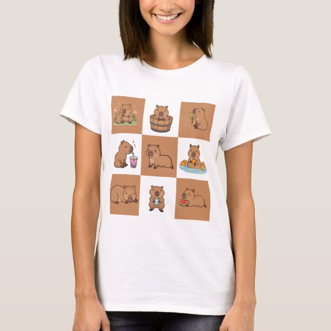 Cute Capybara Shirt | Adsible & Funny Animal T (Framsida)