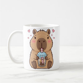 Cute Capybara Sipping Boba Tea Chill Vibes Art Kaffemugg