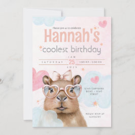 Cute Capybara-Themed Birthday Invitation Inbjudningar