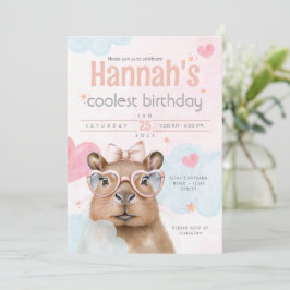Cute Capybara-Themed Birthday Invitation Inbjudningar