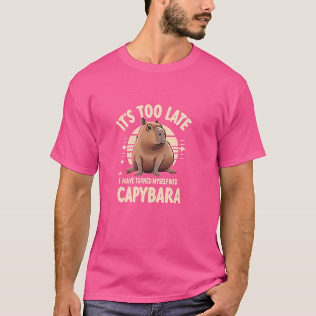 Cute Capybara Transformation - Humous Meme Inspi T Shirt (Framsida)