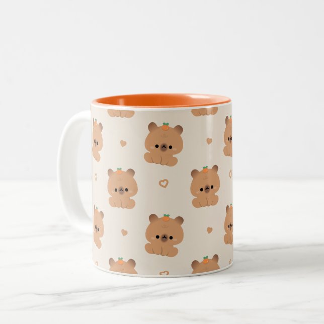 Cute Capybara Två-Tonad Mugg (Framsida vänster)