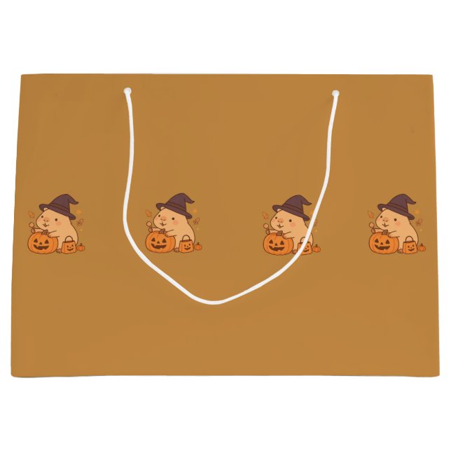 Cute Capybara with Pumpkin Gift Bag | (Framsidan)