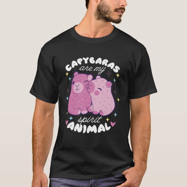 Cute Capybaras Are My Spirit Animal Capybara T Shirt (Framsida)