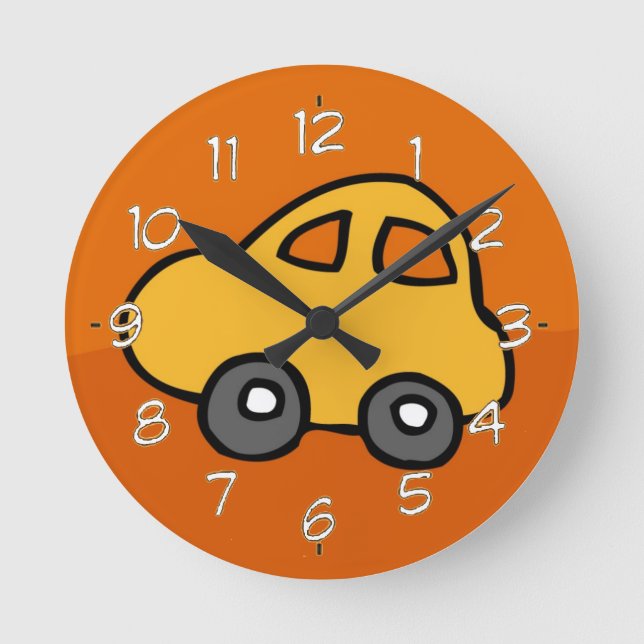 Cute CAR Rund Klocka (Framsida)