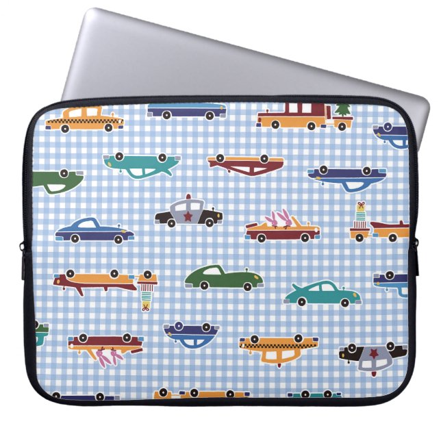 Cute Car Sketch: Enkelt sömlöst Laptop Fodral (Framsidan)