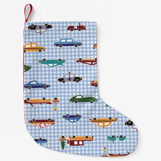 Cute Car Sketch: Enkelt sömlöst Liten Julstrumpa (Framsidan)