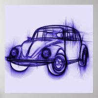 Cute Car Sketch i Lila
