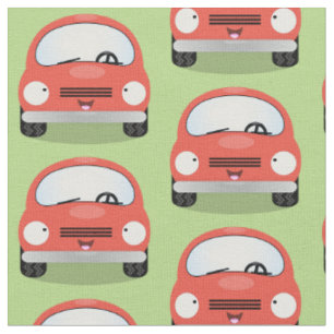 Cute car tecknad mönster tyg