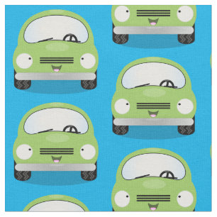 Cute car tecknad mönster tyg