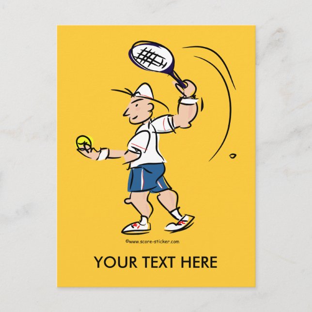 Cute card för tennisspelare vykort (Framsida)