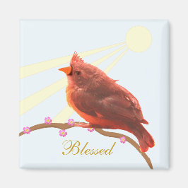Cute cardinal Bird & Sunshine Magnet