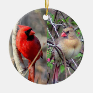 Cute Cardinals Julgransprydnad Keramik