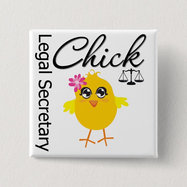 Cute Career-Chicken - rättssekreterare Knapp (Framsida)
