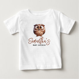 Cute Caricature Uggla Pojke Shower T Shirt